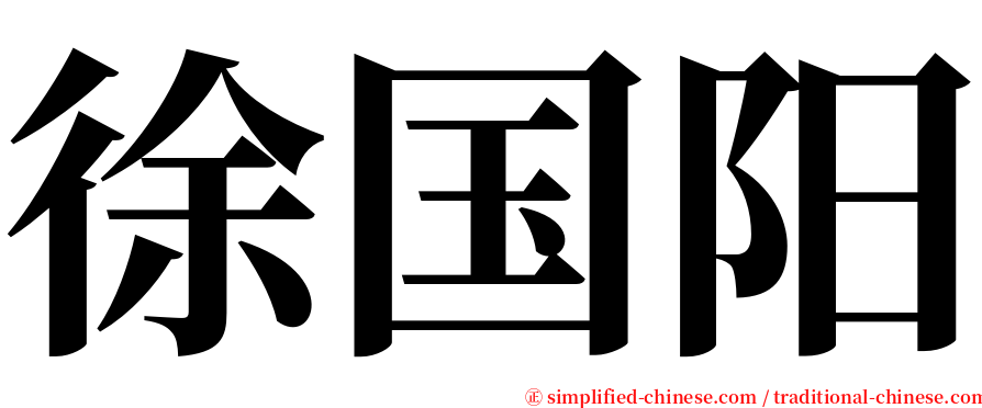 徐国阳 serif font