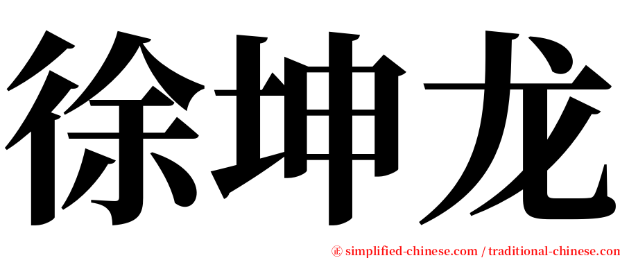 徐坤龙 serif font