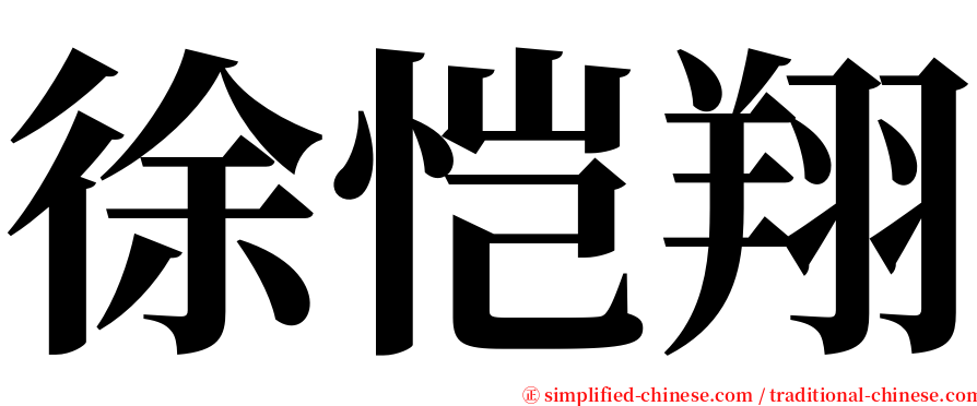 徐恺翔 serif font