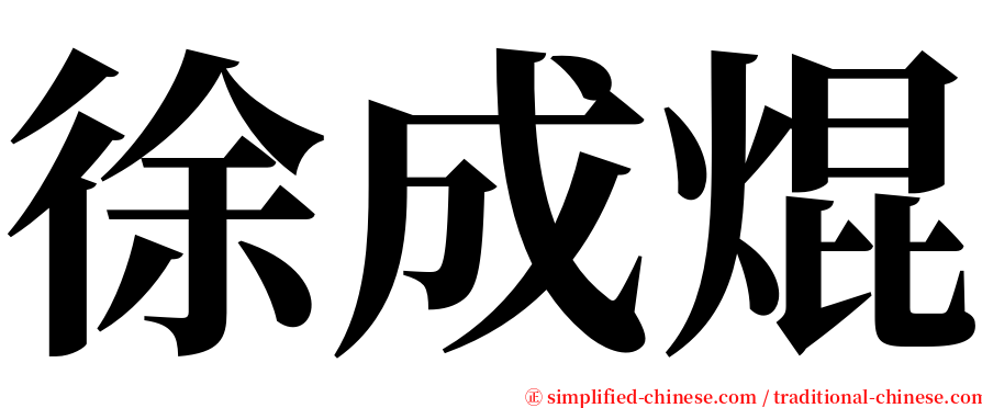 徐成焜 serif font