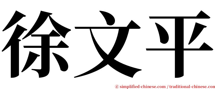 徐文平 serif font