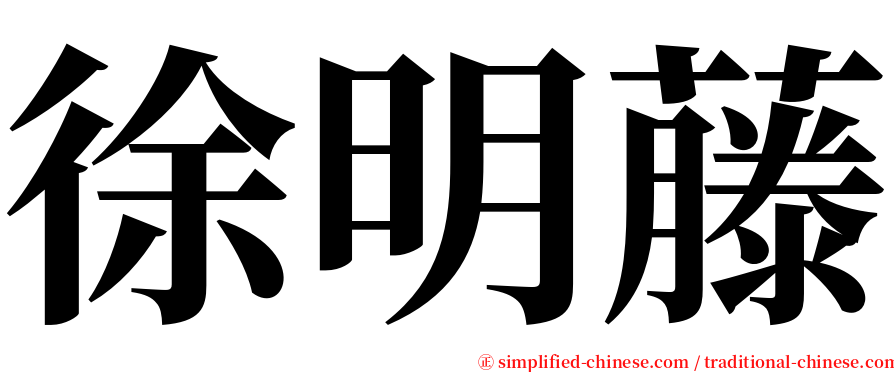 徐明藤 serif font