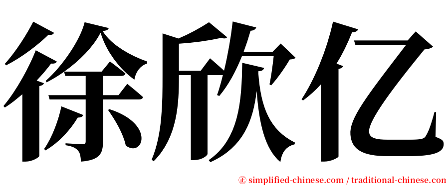 徐欣亿 serif font