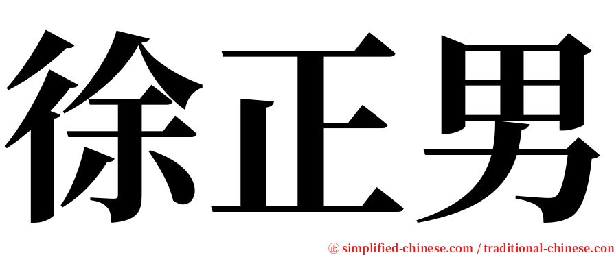 徐正男 serif font