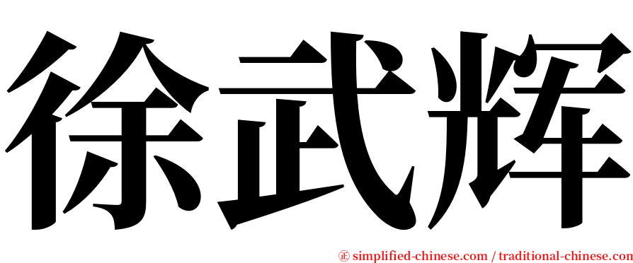 徐武辉 serif font