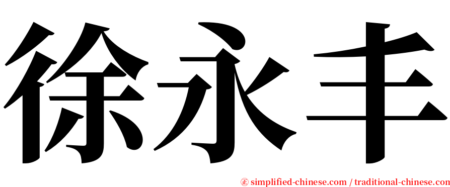 徐永丰 serif font