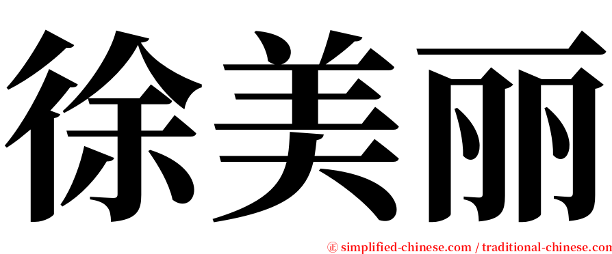 徐美丽 serif font