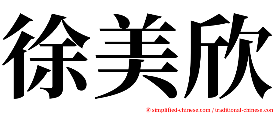 徐美欣 serif font