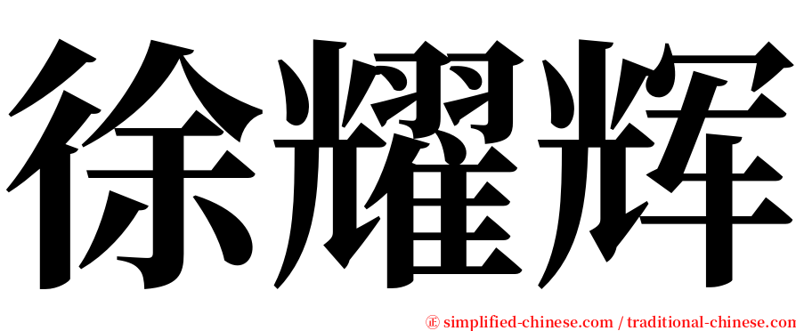 徐耀辉 serif font