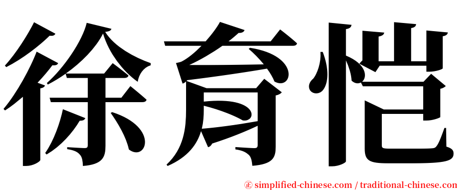 徐育恺 serif font