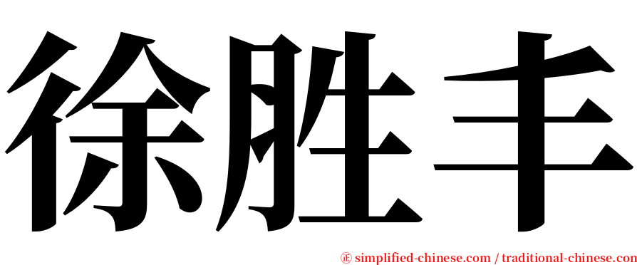 徐胜丰 serif font