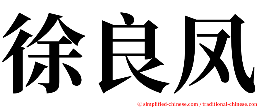 徐良凤 serif font