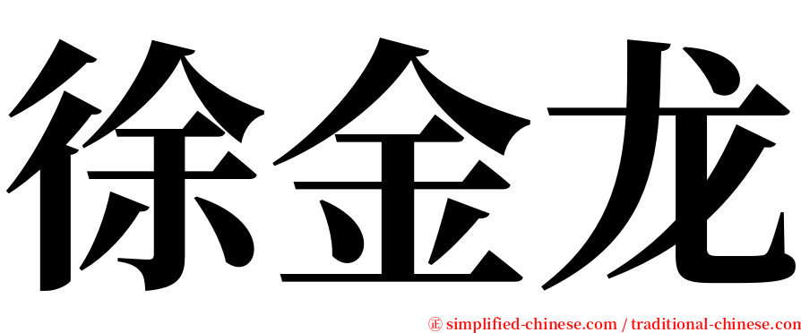 徐金龙 serif font