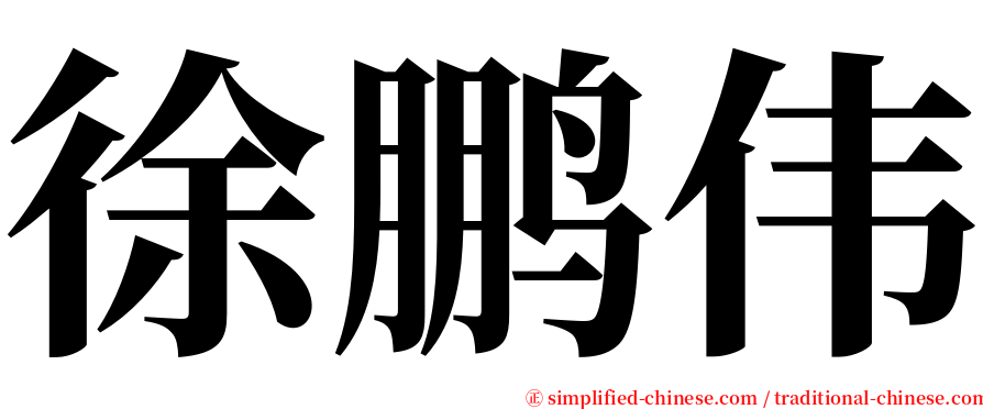 徐鹏伟 serif font