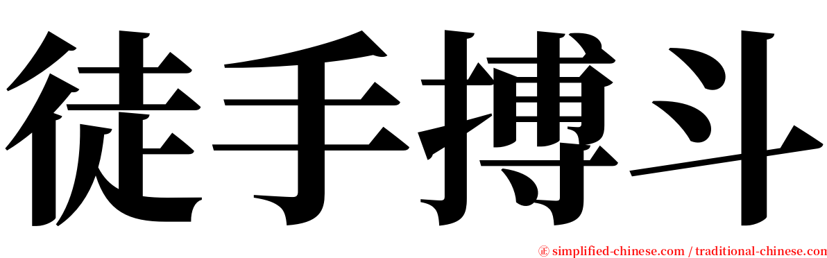 徒手搏斗 serif font