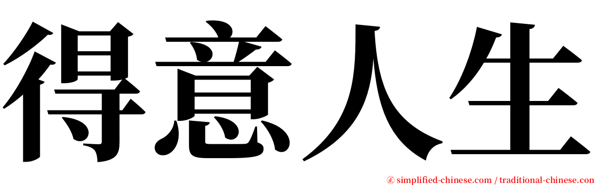 得意人生 serif font