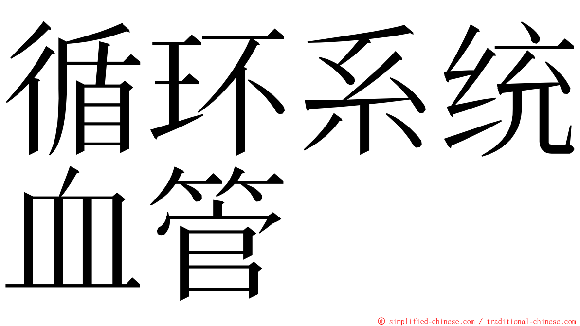 循环系统血管 ming font