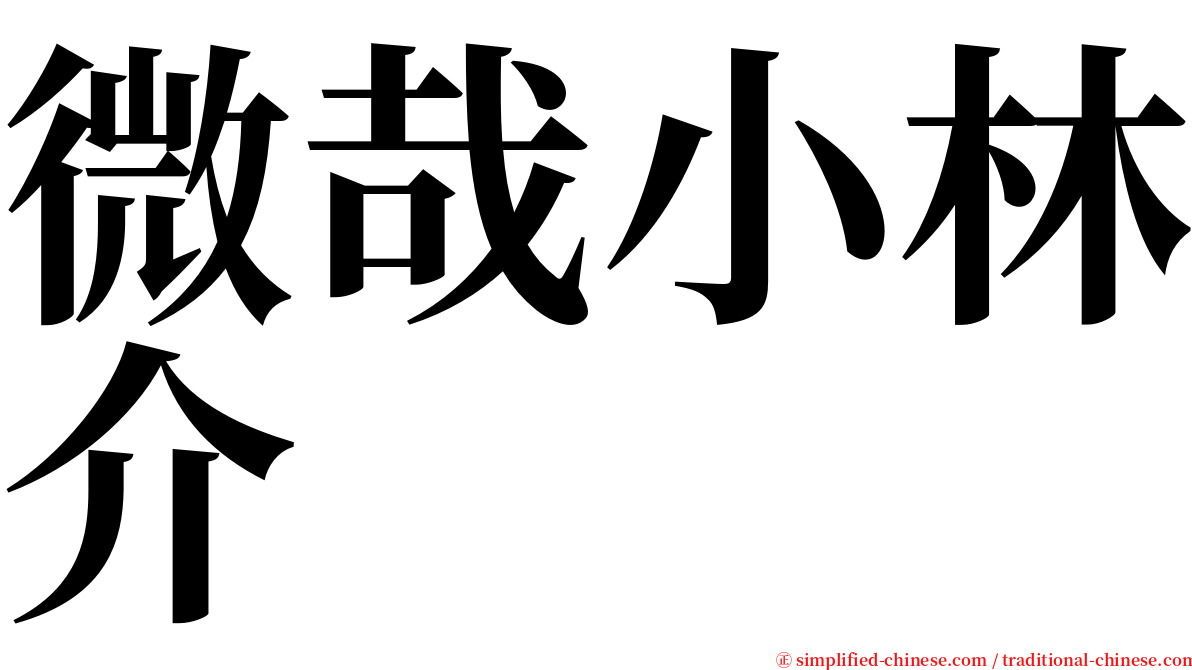 微哉小林介 serif font