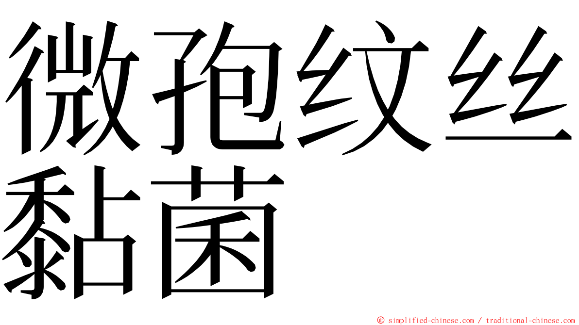微孢纹丝黏菌 ming font