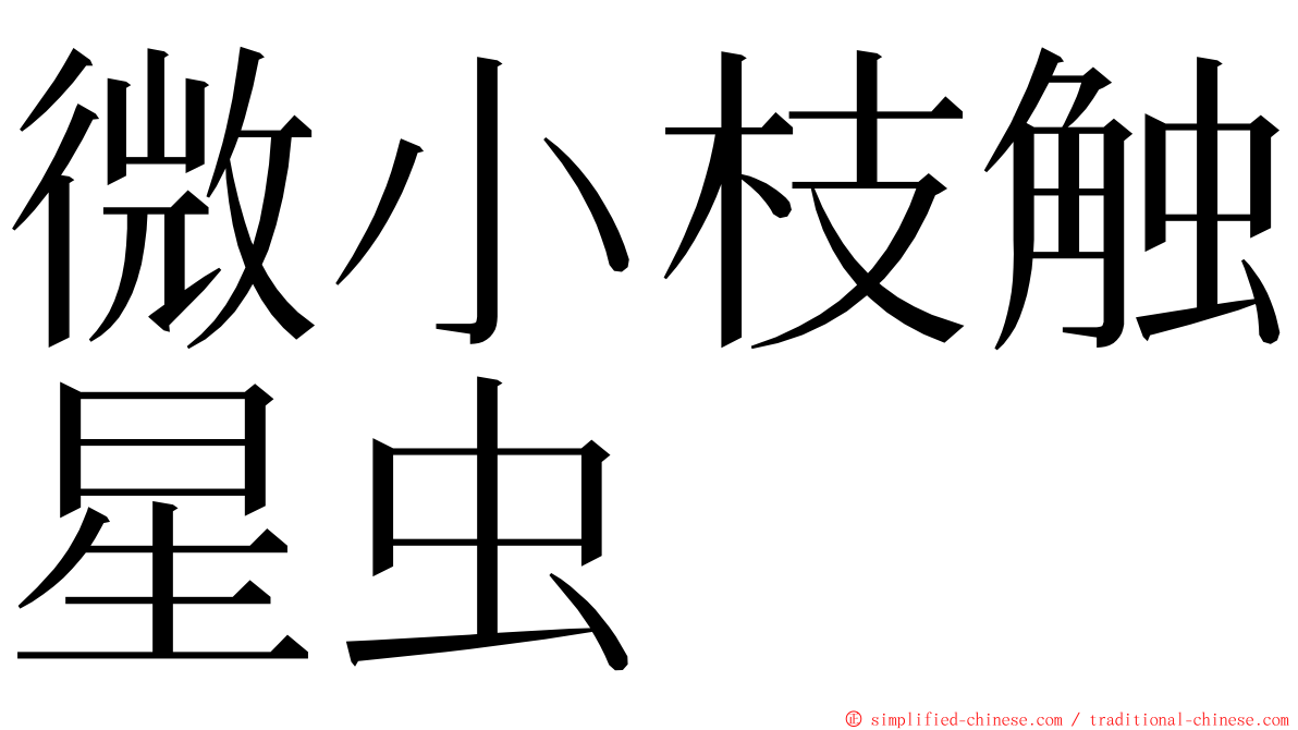 微小枝触星虫 ming font