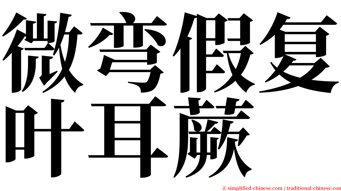 微弯假复叶耳蕨 serif font