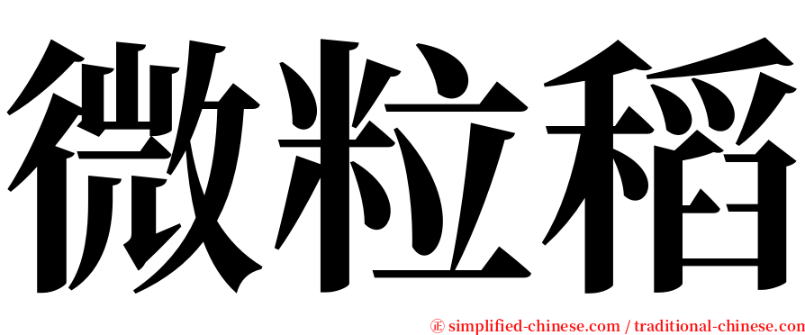 微粒稻 serif font