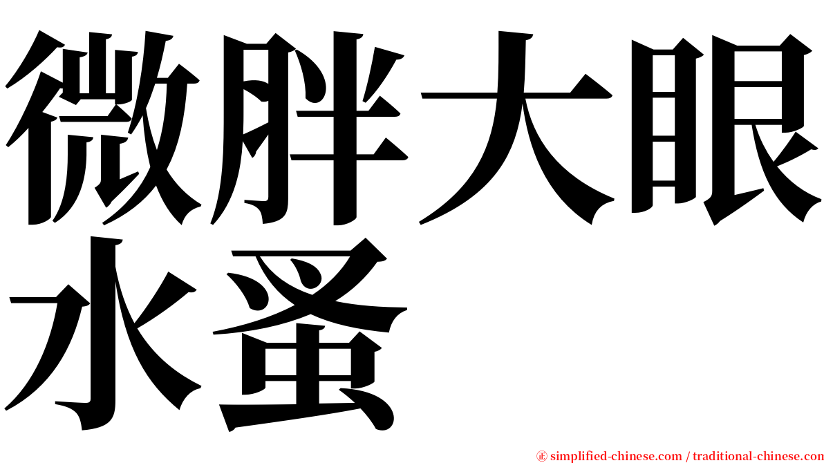 微胖大眼水蚤 serif font