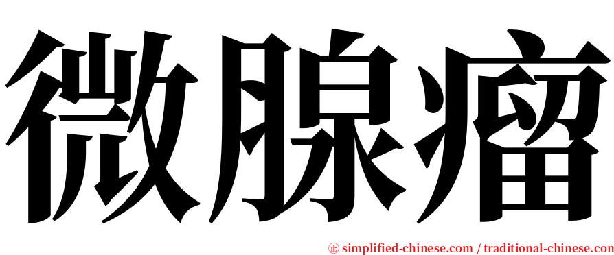 微腺瘤 serif font