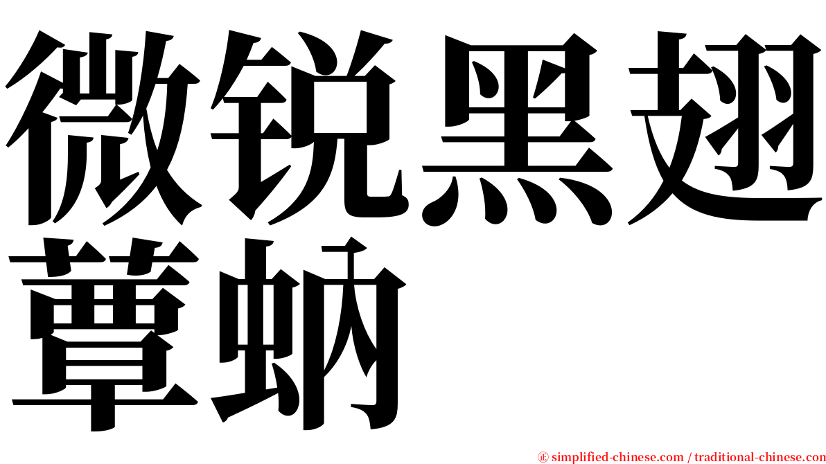 微锐黑翅蕈蚋 serif font