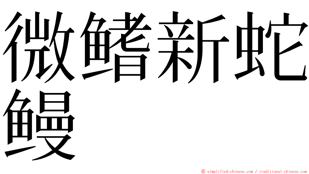 微鳍新蛇鳗 ming font