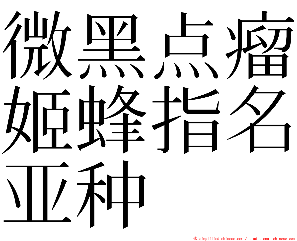 微黑点瘤姬蜂指名亚种 ming font