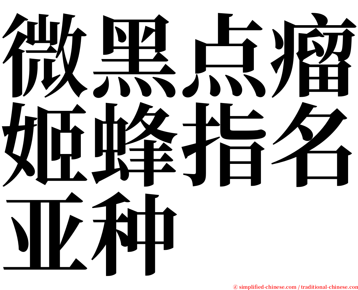 微黑点瘤姬蜂指名亚种 serif font