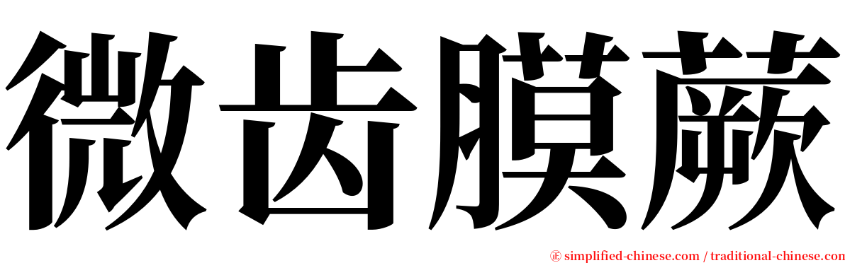 微齿膜蕨 serif font