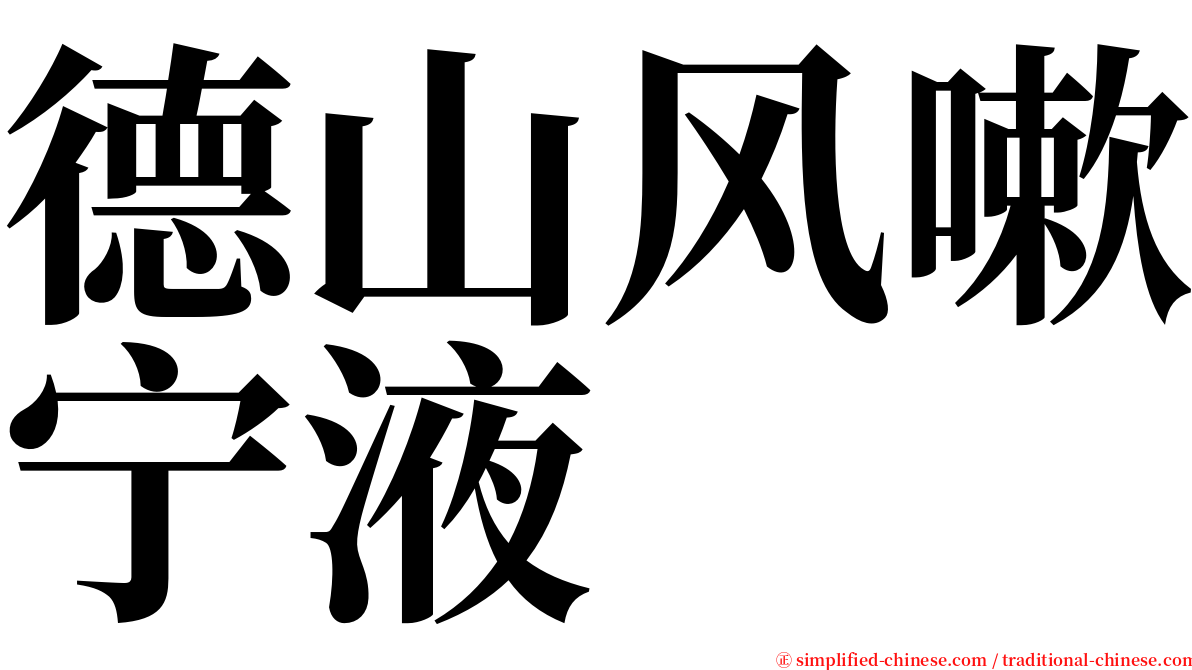 德山风嗽宁液 serif font