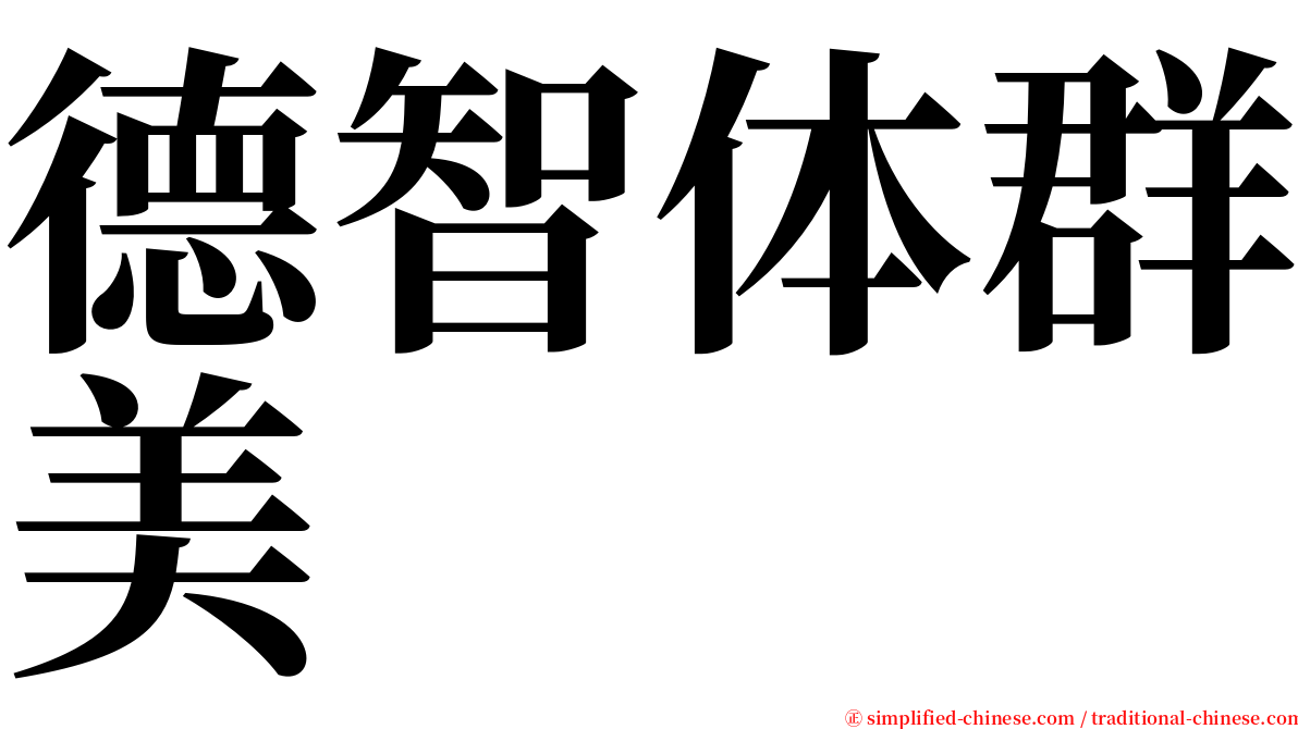 德智体群美 serif font