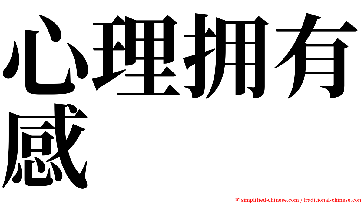 心理拥有感 serif font