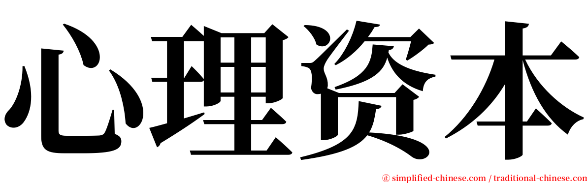 心理资本 serif font