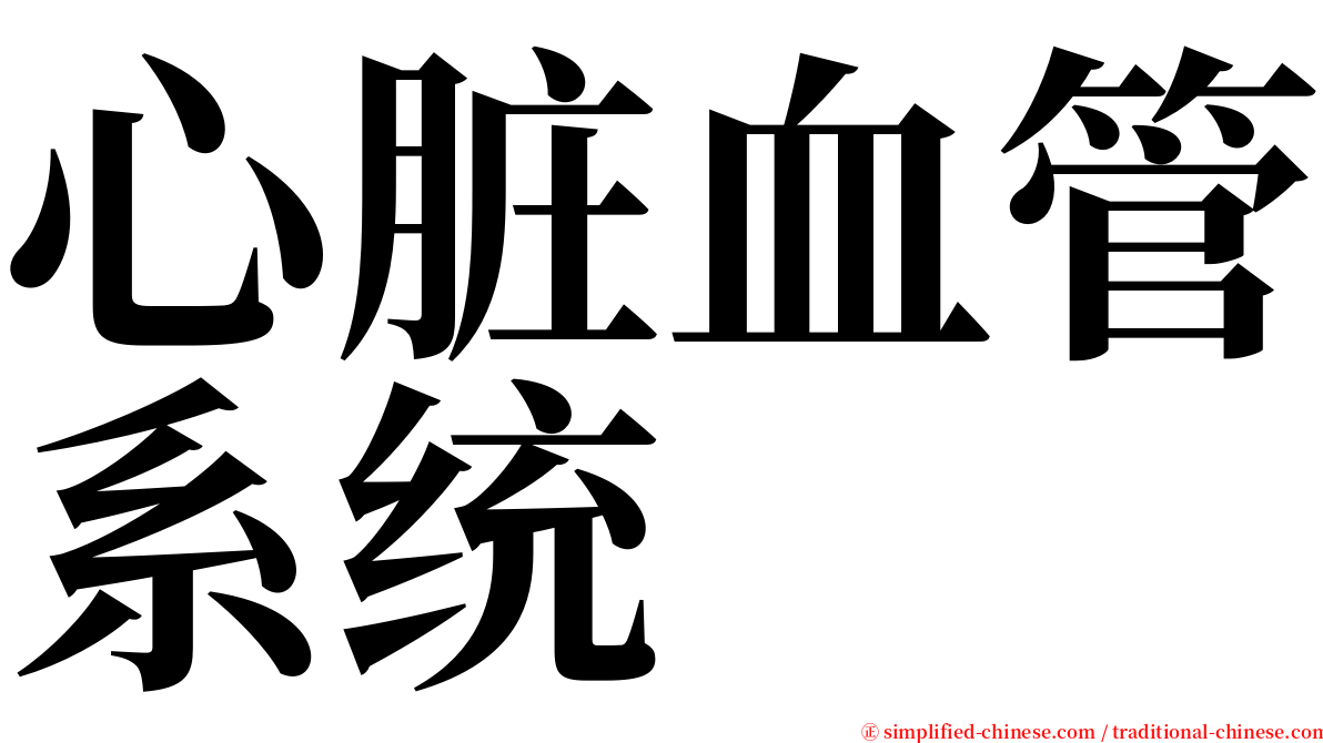 心脏血管系统 serif font