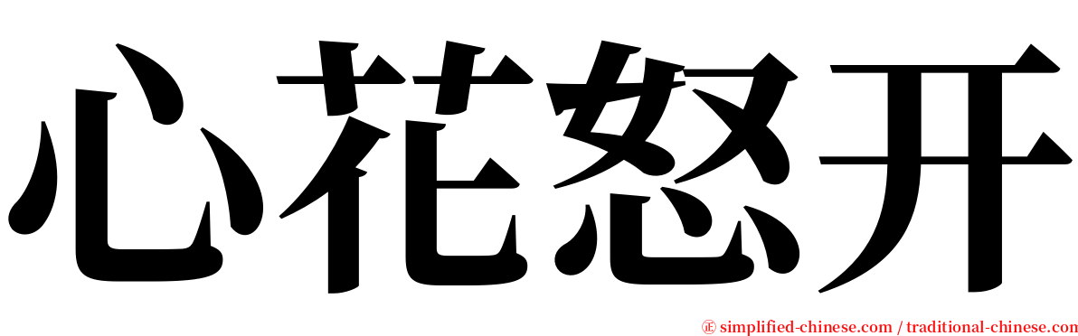 心花怒开 serif font