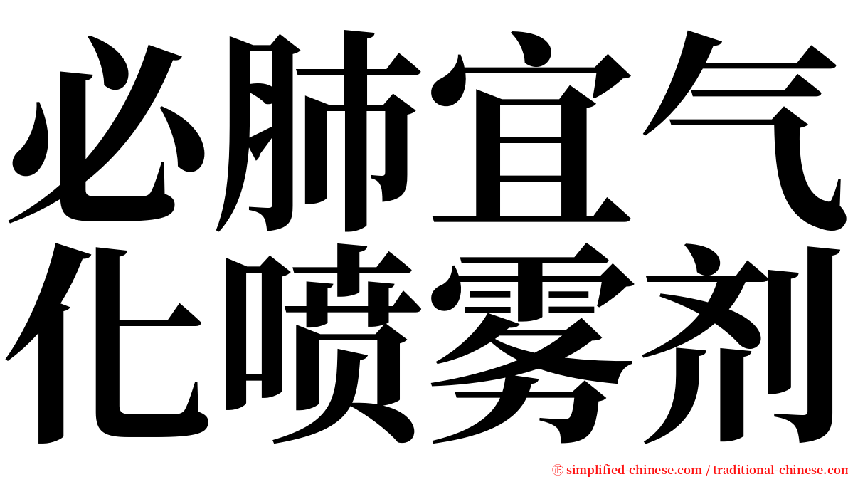 必肺宜气化喷雾剂 serif font