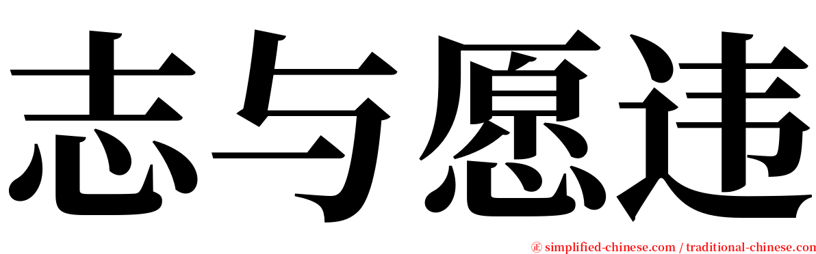 志与愿违 serif font