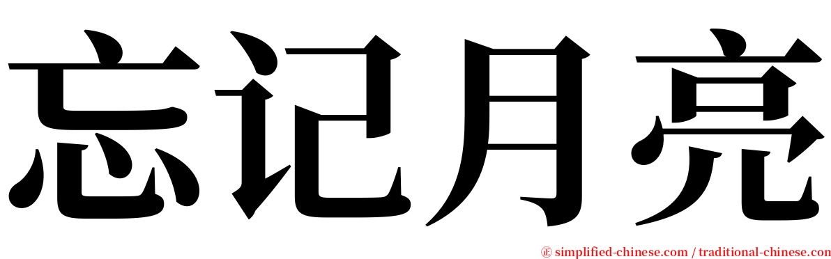 忘记月亮 serif font