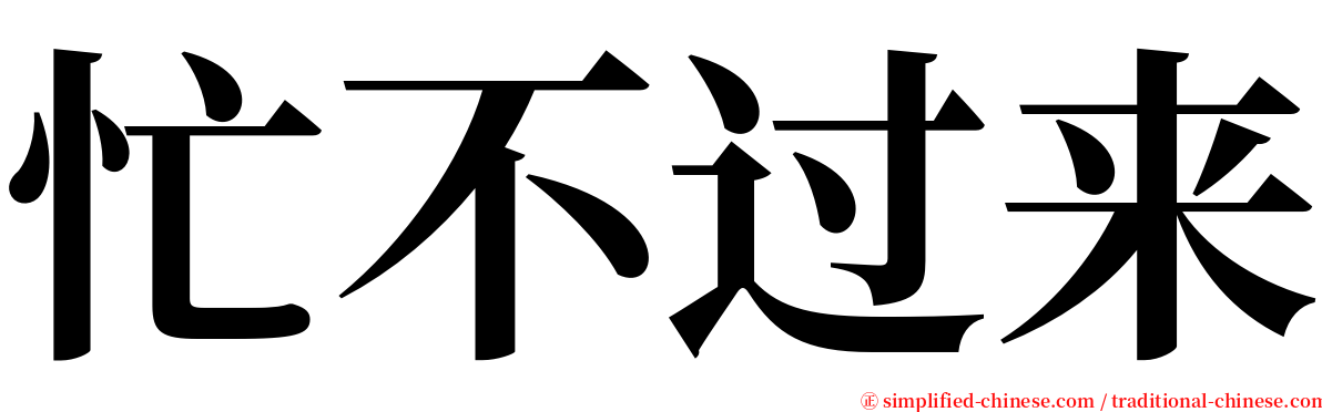 忙不过来 serif font