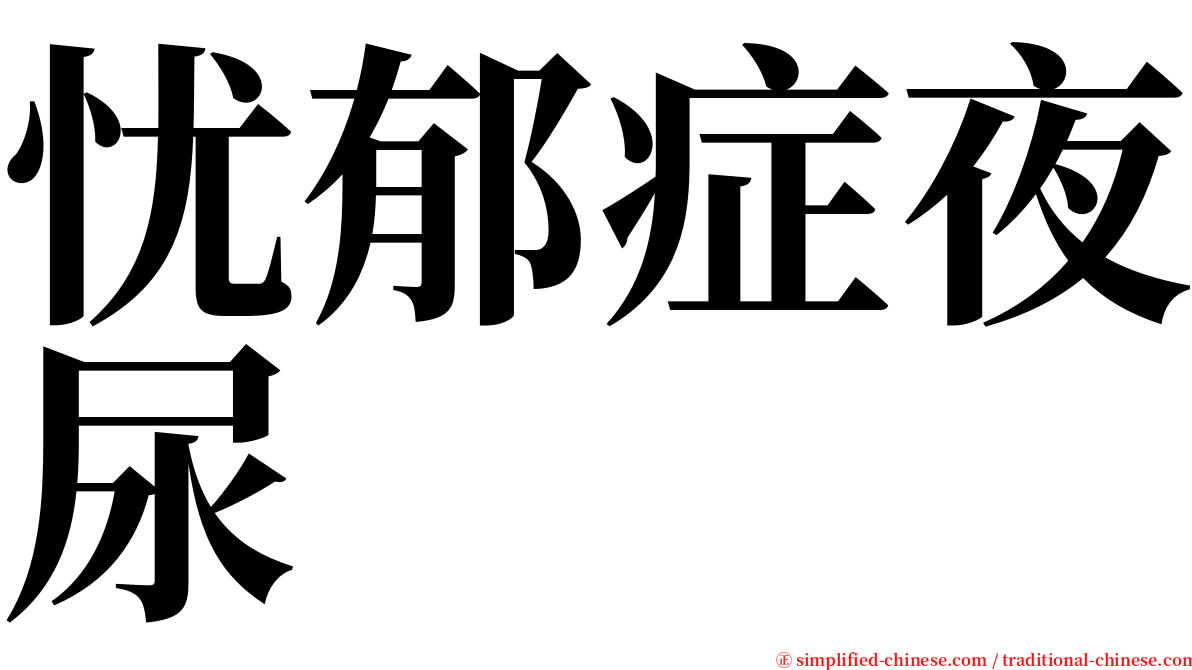 忧郁症夜尿 serif font