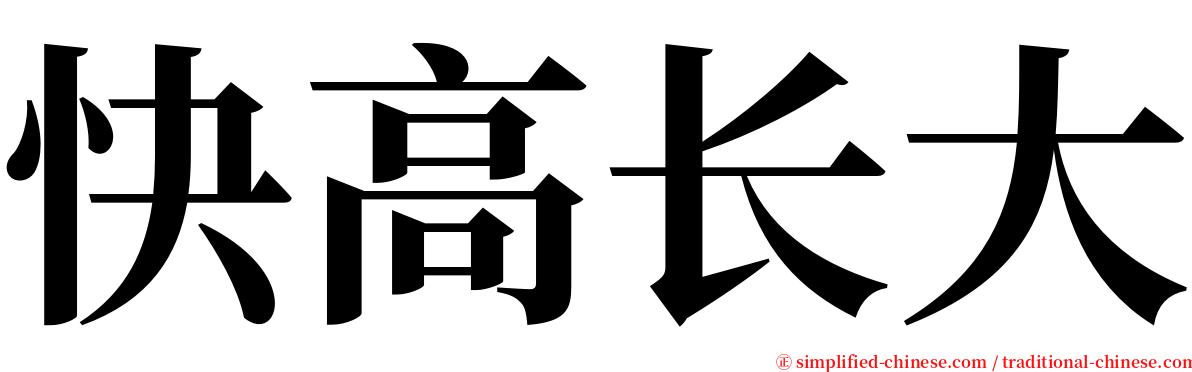 快高长大 serif font