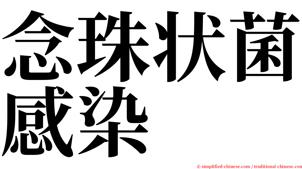 念珠状菌感染 serif font