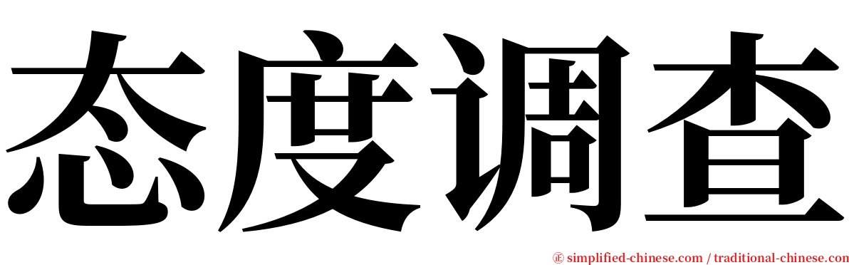 态度调查 serif font