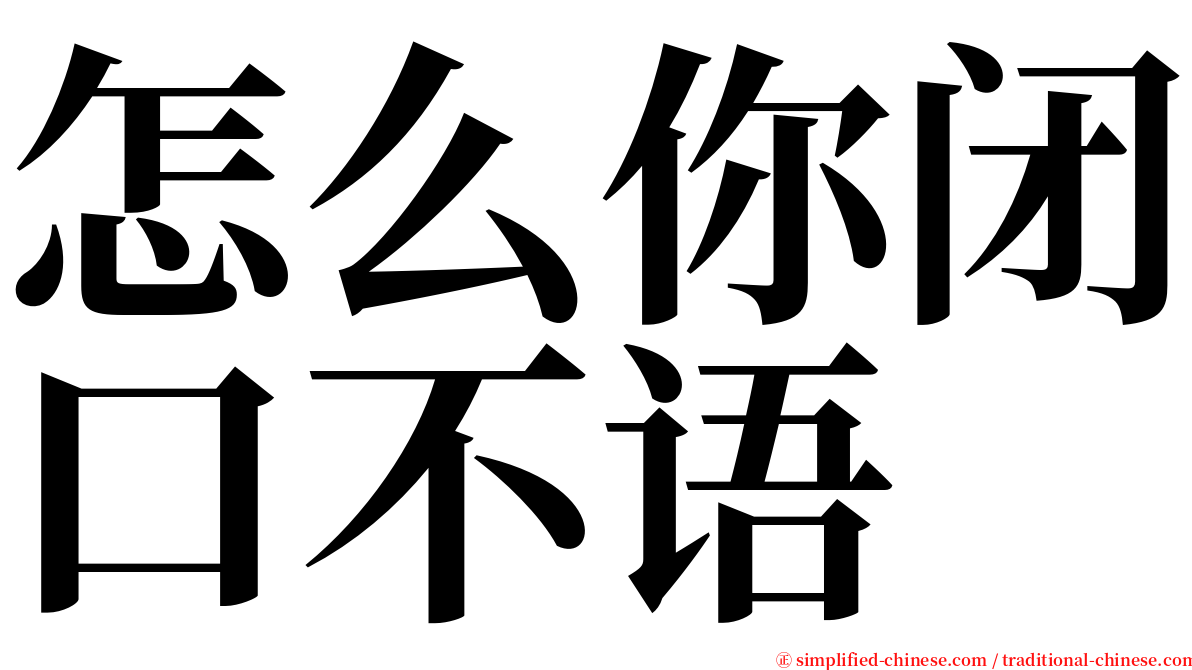 怎么你闭口不语 serif font