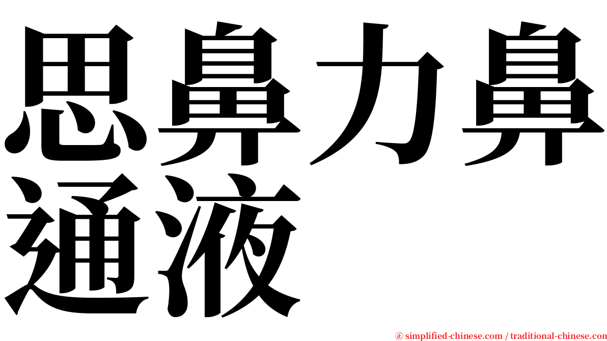 思鼻力鼻通液 serif font