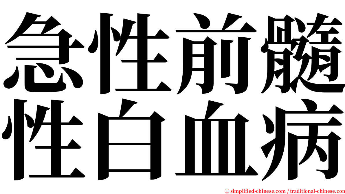 急性前髓性白血病 serif font